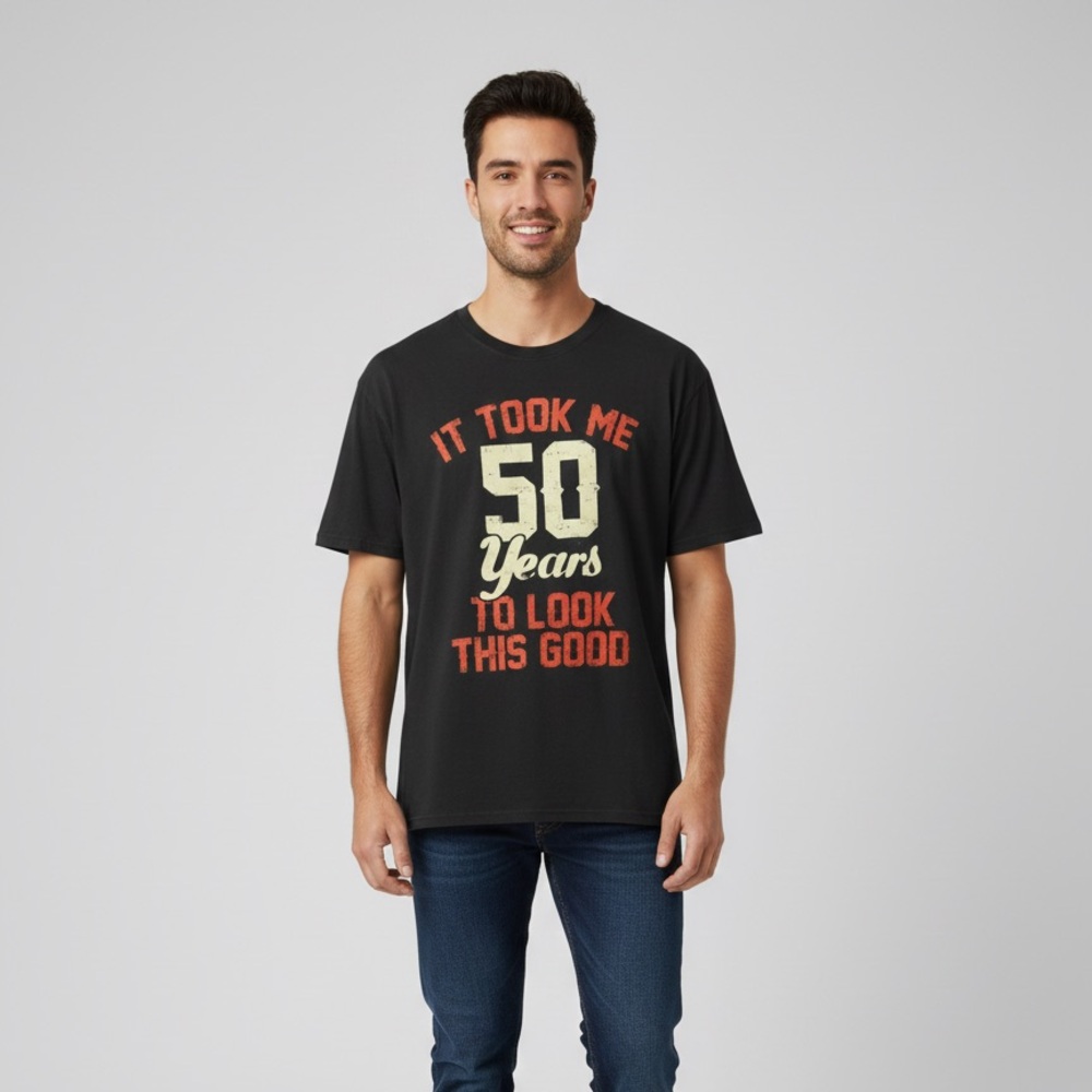 It Took Me 50 Years To Look This Good Black Graphic Tee XL 50th Birthday Gift
